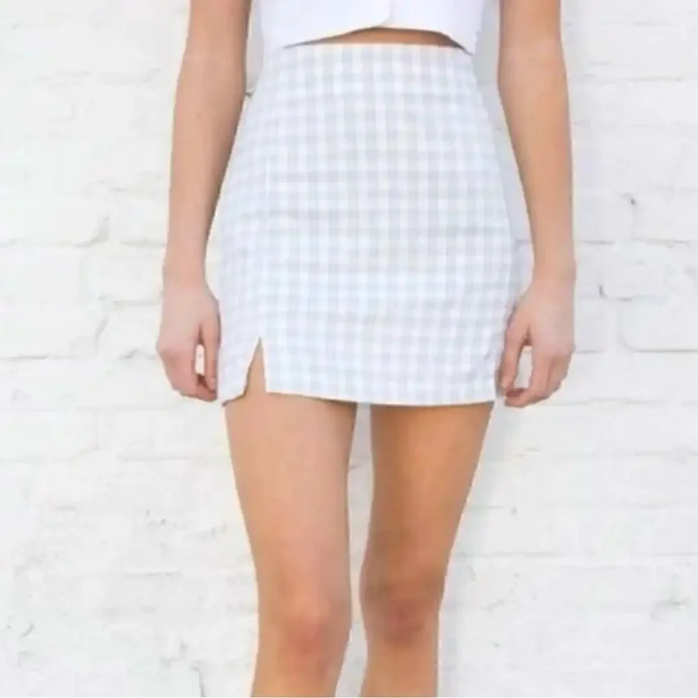 Brandy Melville Blue Plaid Check Cara Skirt